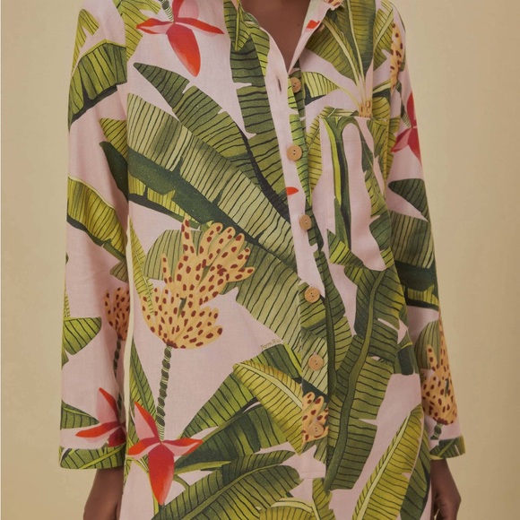 NWT FARM RIO Pink Banana Leaves Romper - Picture 7 of 7